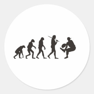 Die Evolution des Baseballpitchers Runder Aufkleber