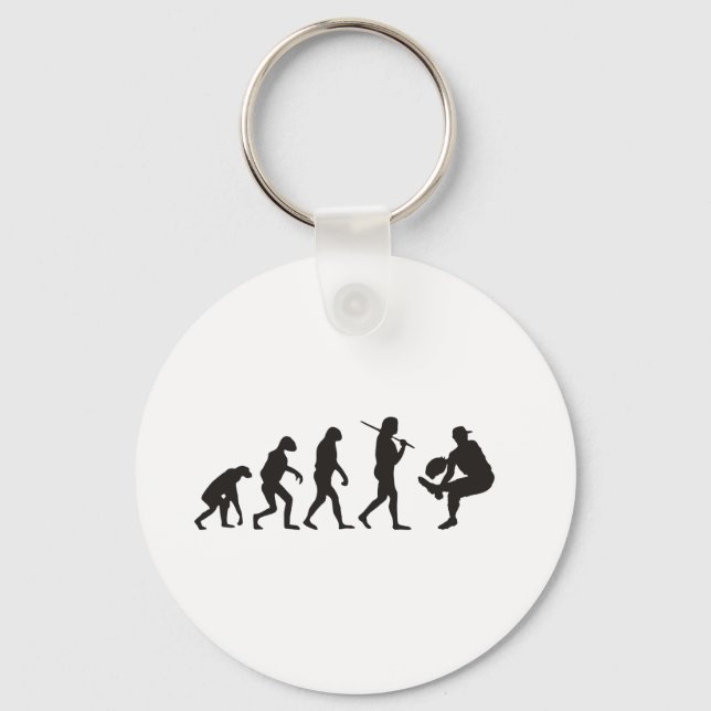 Die Evolution des Baseballpitchers Schlüsselanhänger (Vorderseite)
