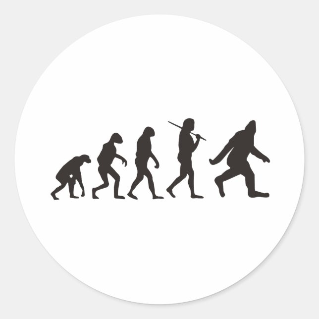 Die Evolution des Bigfoot Runder Aufkleber (Vorderseite)