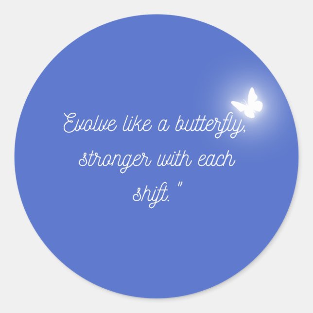 Die Evolution des Schmetterlings Runder Aufkleber (Vorderseite)