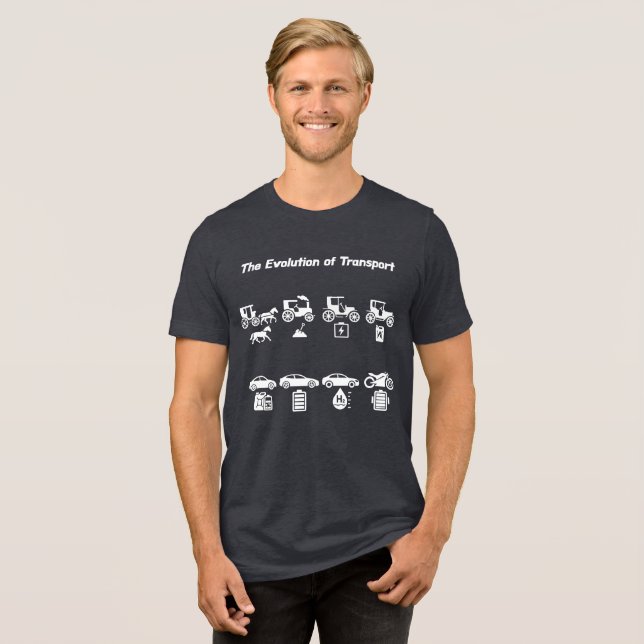 Die Evolution des Transports Tri-Blend Shirt (Vorderseite voll)