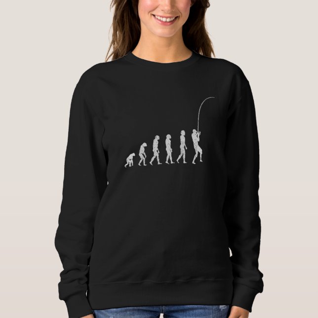Die Evolution eines Angelers - Angelfischerei Sweatshirt (Vorderseite)