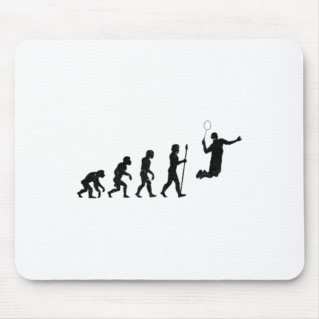 Die Evolution eines Badminton-Spielers - Funny Mousepad (Vorne)