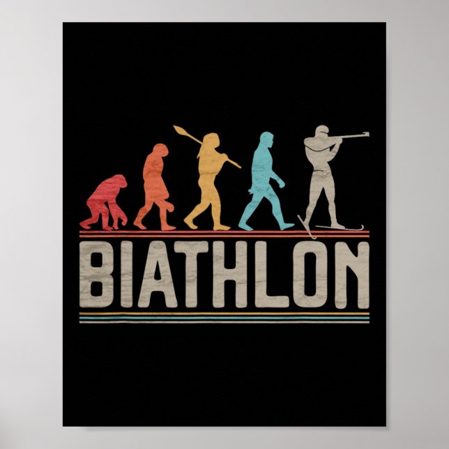 Die Evolution von Biathlon Target Shooting XC Skii Poster (Vorne)