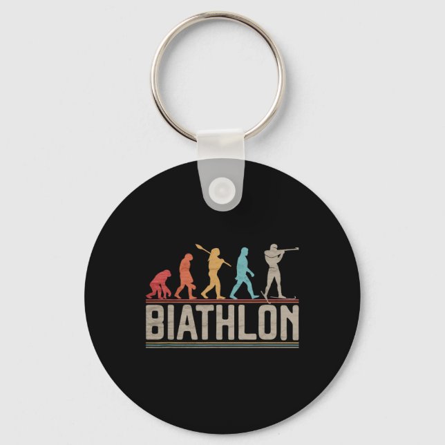 Die Evolution von Biathlon Target Shooting XC Skii Schlüsselanhänger (Vorderseite)