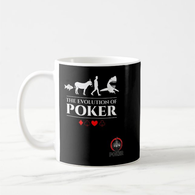 Die Evolution von Poker Fisch Donkey Man Card Shar Kaffeetasse (Links)
