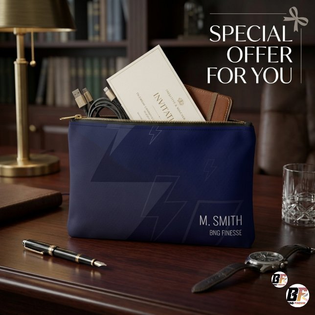 Die Executive Modern Navy Lightning Custom Arbeit  Zubehörtasche (#foryou)