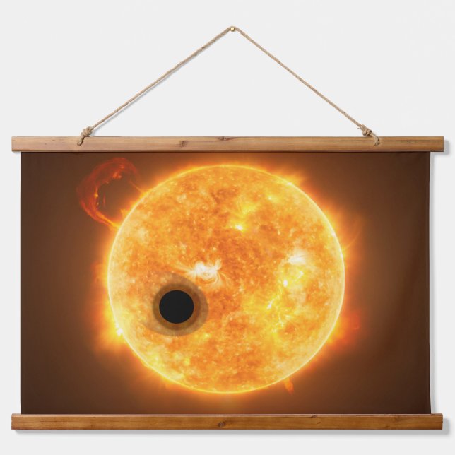 Die Exoplanet Wasp-107b ist ein Gasriese Wandteppich Mit Holzrahmen (Vorne)
