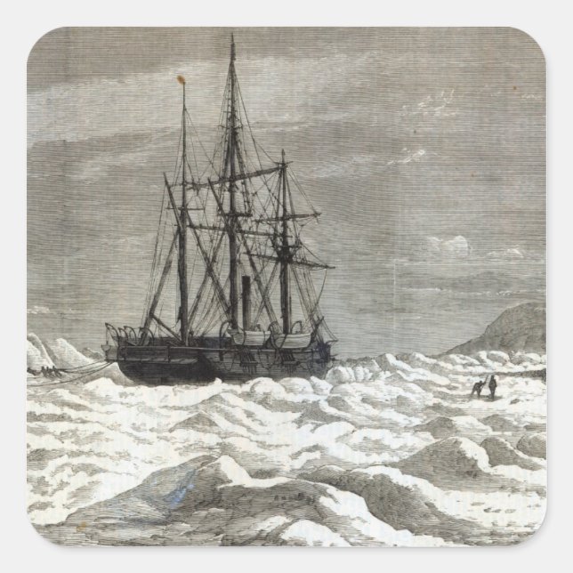 Die Expedition zum Nordpol Quadratischer Aufkleber (Vorderseite)