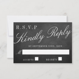 Die Extravagante Chalkboard-Hochzeitskollektion RSVP Karte