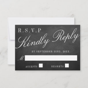 Die Extravagante Chalkboard-Hochzeitskollektion RSVP Karte