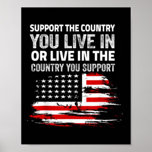 Die Fahne 4. Juli unterstützt das Land, in dem Sie Poster