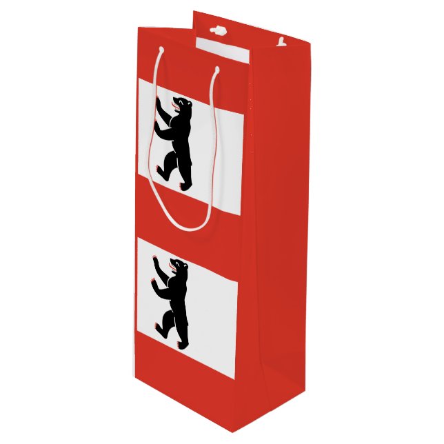 Die Fahne der Berliner Weinbeutel Geschenktüte Für Weinflaschen (Vorderseite Schrägansicht)