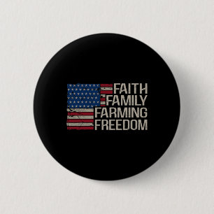 Die Fahne der Familie Farm Freedom American Flag 4 Button