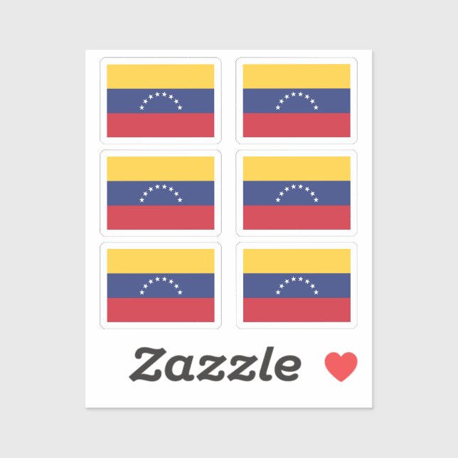 Die Fahne der Sammlung Venezuela von 6 Aufkleber (Blatt)