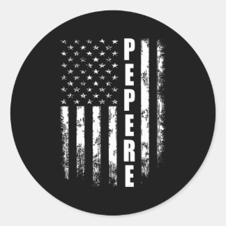 Die Fahne von Pepere America zum Vatertag Runder Aufkleber