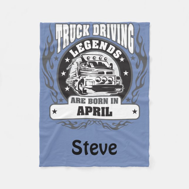 Die Fahrerlegende sind im April Geboren, Name hinz Fleecedecke (Vorderseite)