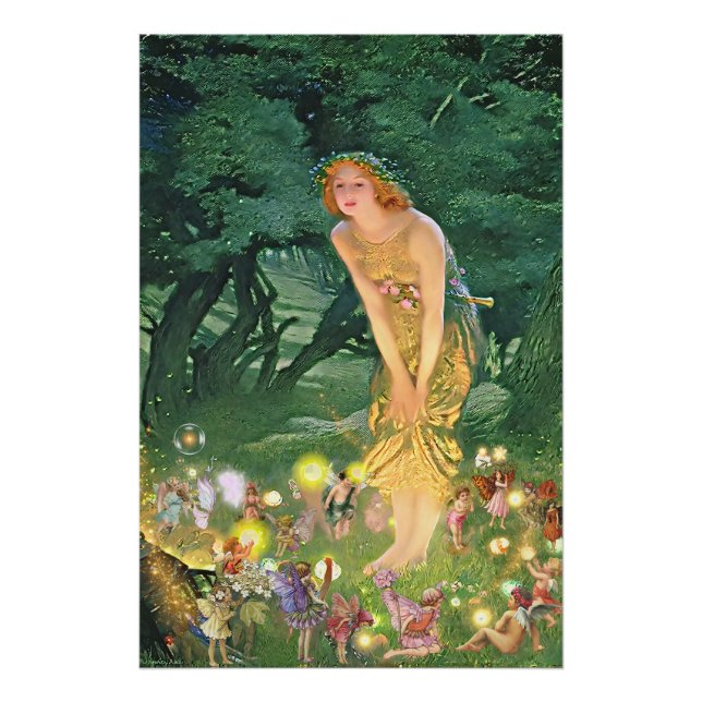 Die Fairies im Mondschein Fotodruck (Vorne)