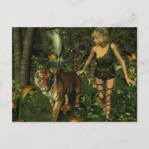 Die Fairy und die Tiger-Postkarte Postkarte