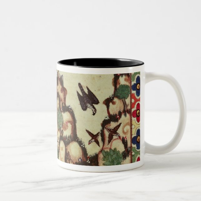 Die Falke-Jagd, vom Manuskript Zweifarbige Tasse (Rechts)