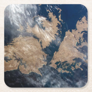 Die Falklandinseln (Insel Malvinas). Rechteckiger Pappuntersetzer