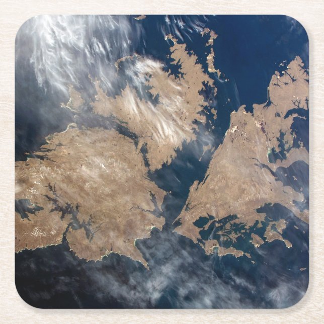 Die Falklandinseln (Insel Malvinas). Rechteckiger Pappuntersetzer (Vorderseite)