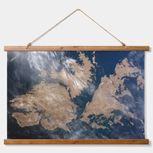 Die Falklandinseln (Insel Malvinas). Wandteppich Mit Holzrahmen