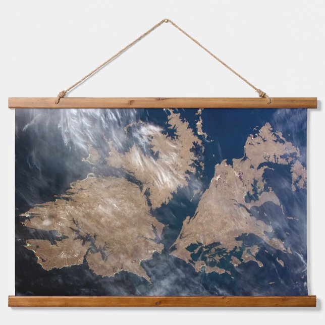 Die Falklandinseln (Insel Malvinas). Wandteppich Mit Holzrahmen (Vorne)