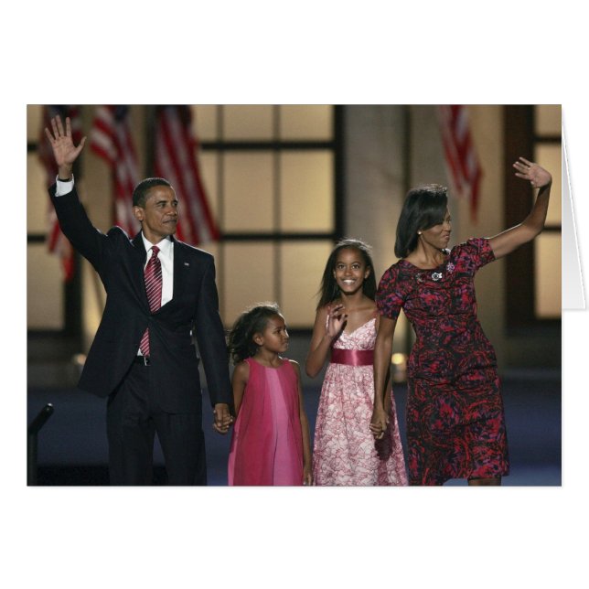 Die Familie Barak Obama windet in der letzten Nach (Vorderseite (Horizontal))