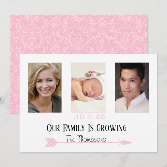 Die Familie der Fotos wächst Einladung (Vorne/Hinten)