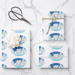 Die Familie der Polarbären Geschenkpapier Set