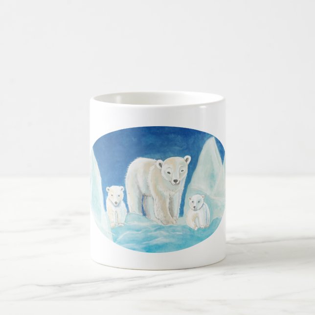 Die Familie der Polarbären Kaffeetasse (Mittel)