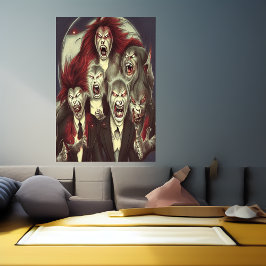Die Familie der Werwölfe | AI Art Poster