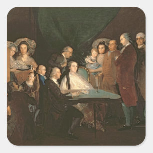 Die Familie des Infante Don Luis de Borbon Quadratischer Aufkleber