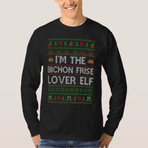 Die Familie, die mit dem Bichon Frise Elf Christma T-Shirt