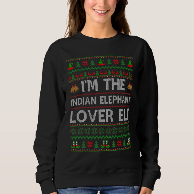 Die Familie, die mit dem indischen Elefanten Elf C Sweatshirt (Vorderseite)