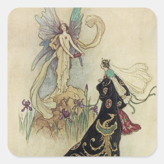 Die Familie dort begrüßte ihre Majestät Quadratischer Aufkleber (Vorderseite)