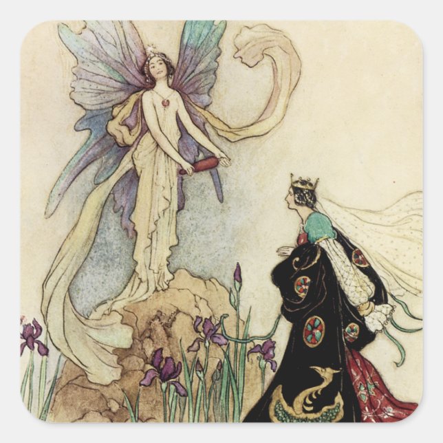 Die Familie dort begrüßte ihre Majestät Quadratischer Aufkleber (Vorderseite)