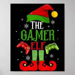 Die Familie Gamer Elf passt zu Weihnachten Pajama Poster