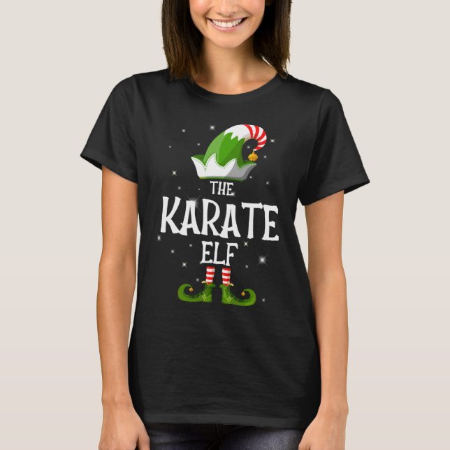 Die Familie Karate Elf passt Weihnachten T-Shirt (Vorderseite)