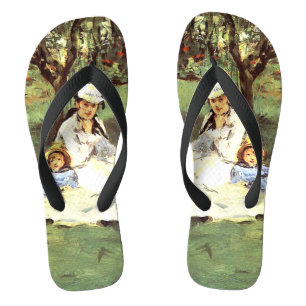 Die Familie Monet in ihrem Garten Edouard Manet Flip Flops