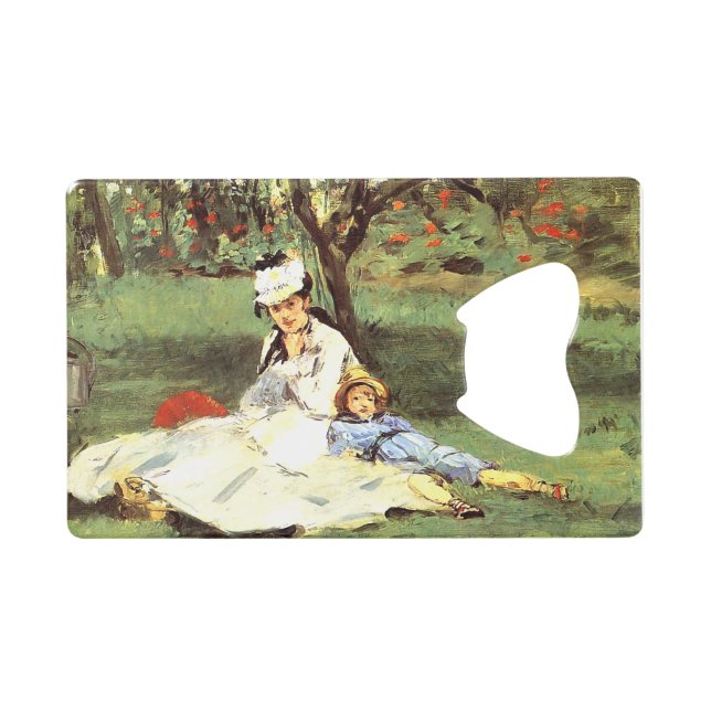 Die Familie Monet in ihrem Garten Edouard Manet Geldbeutel Flaschenöffner (Vorderseite (Horizontal))