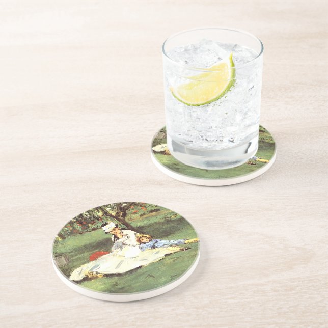 Die Familie Monet in ihrem Garten Edouard Manet Getränkeuntersetzer (Seite)