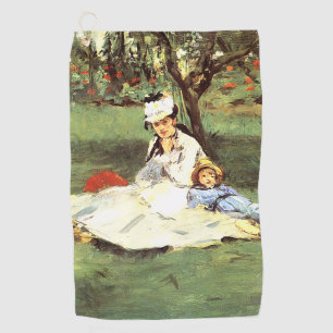 Die Familie Monet in ihrem Garten Edouard Manet Golfhandtuch