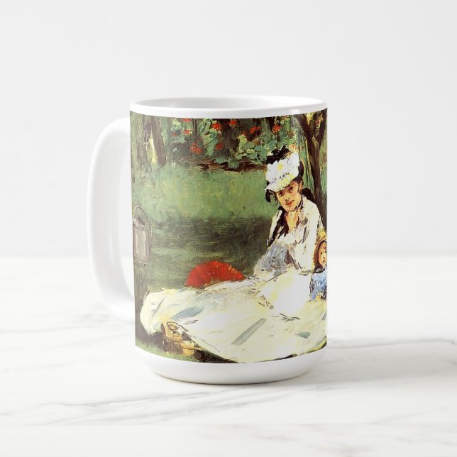 Die Familie Monet in ihrem Garten Edouard Manet Kaffeetasse (Vorderseite Links)