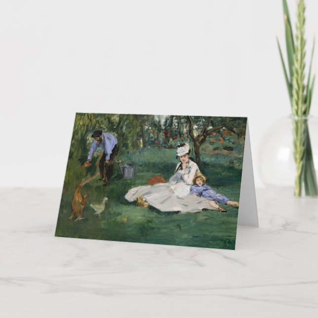 Die Familie Monet in ihrem Garten | Édouard Manet Karte (Vorderseite)
