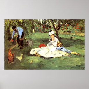 Die Familie Monet in ihrem Garten Edouard Manet Poster