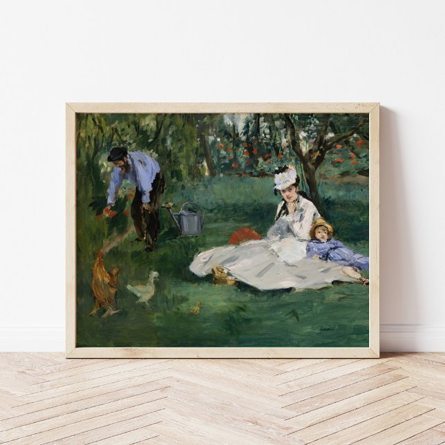 Die Familie Monet in ihrem Garten | Édouard Manet Poster (Von Creator hochgeladen)