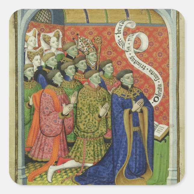 Die Familie Neville im Gebet Quadratischer Aufkleber (Vorderseite)