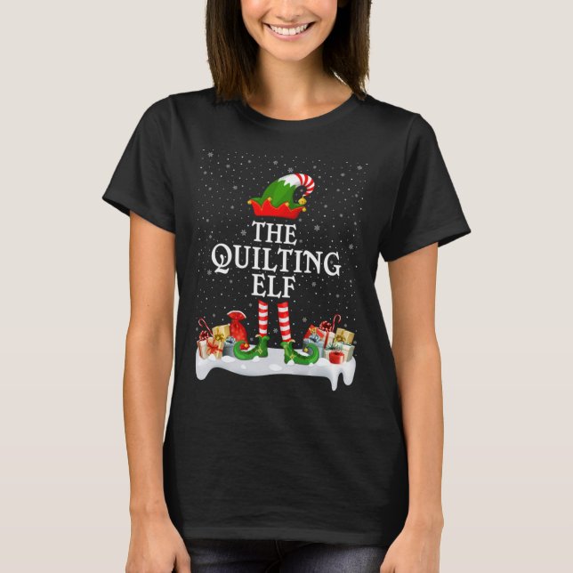 Die Familie passt Weihnachten zum Quilting Elf T-Shirt (Vorderseite)